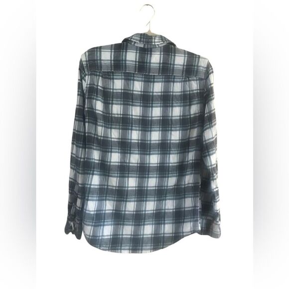 George Small Blue and Black Plaid Flannel Button Down Shirt - Picture 8 of 8